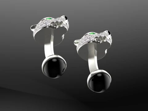 Cufflinks panther 3D Print Model
