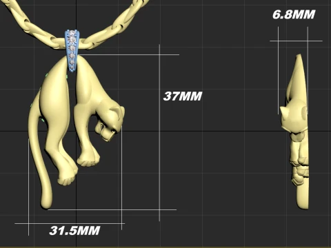 Pendant panther 3D Print Model