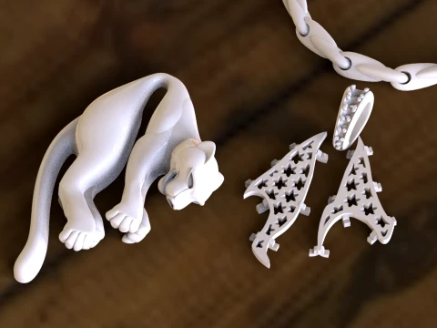 Pendant panther 3D Print Model