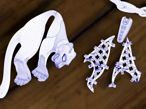 Pendant panther 3D Print Model