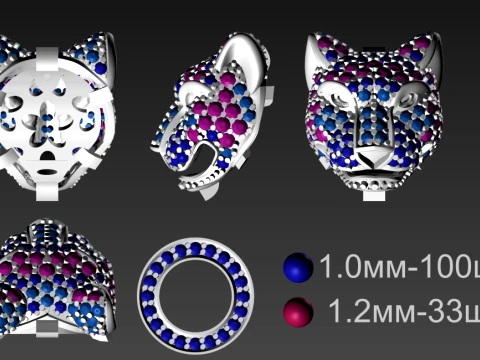 Earrings panther 3D Print Model