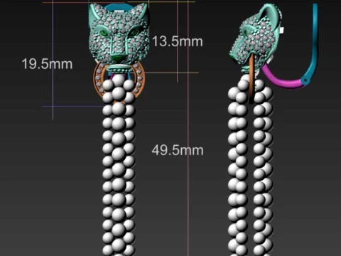 Earrings panther 3D Print Model