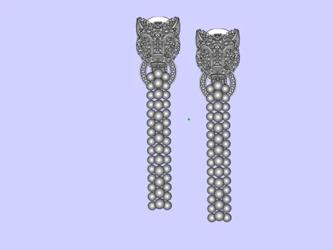 Earrings panther 3D Print Model