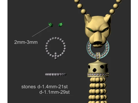 Pendant panther 3D Print Model