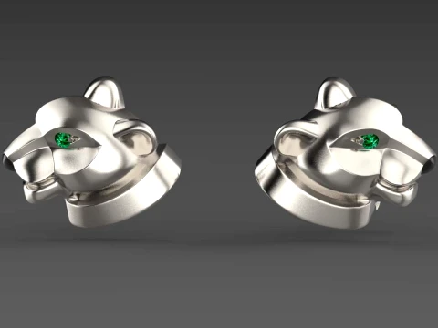 Earrings panther 3D Print Model