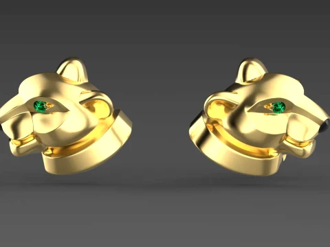 Earrings panther 3D Print Model
