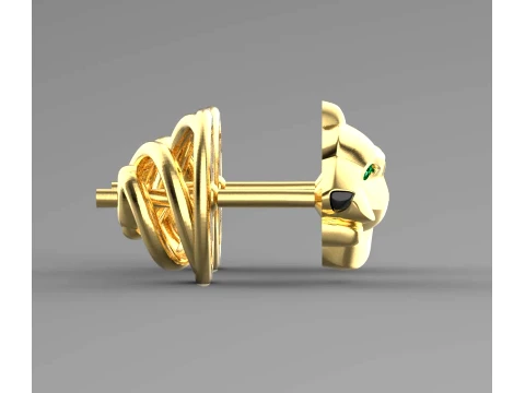 Earrings panther 3D Print Model