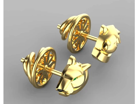 Earrings panther 3D Print Model