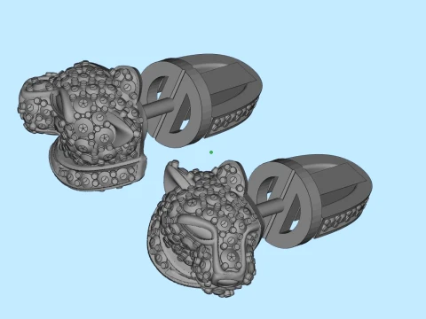 Earrings panther 3D Print Model