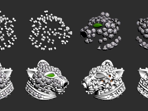 Earrings panther 3D Print Model