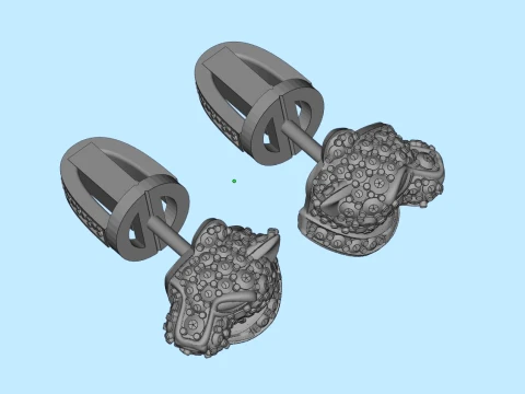 Earrings panther 3D Print Model
