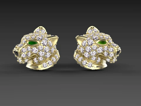 Earrings panther 3D Print Model