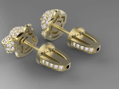 Earrings panther 3D Print Model