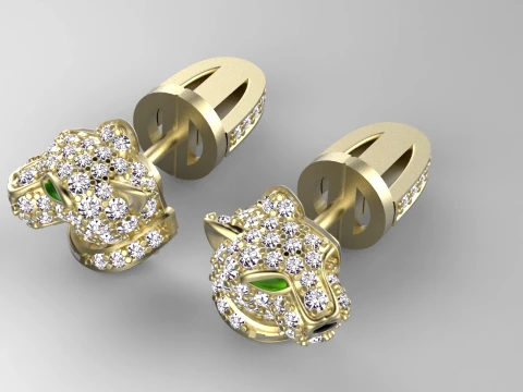 Earrings panther 3D Print Model