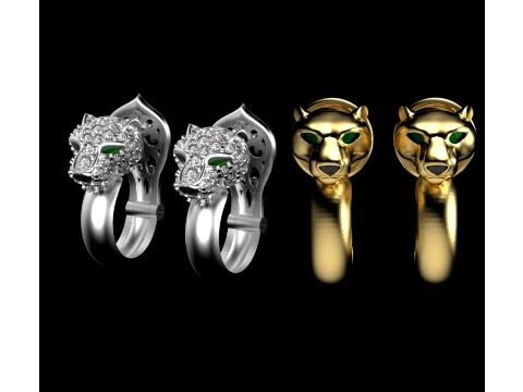 Earrings panther 3D Print Model