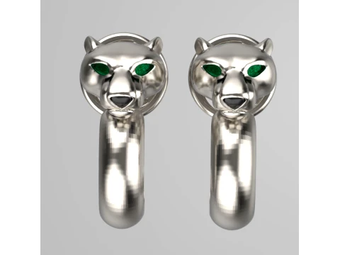 Earrings panther 3D Print Model