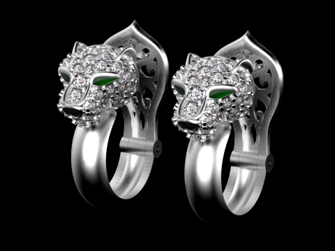 Earrings panther 3D Print Model