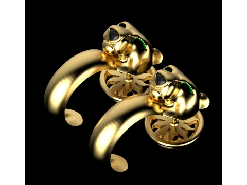Earrings panther 3D Print Model