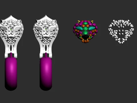 Earrings panther 3D Print Model