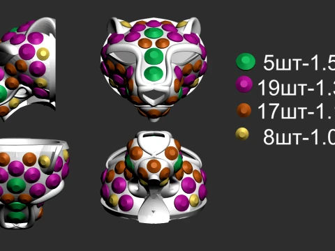 Earrings panther 3D Print Model