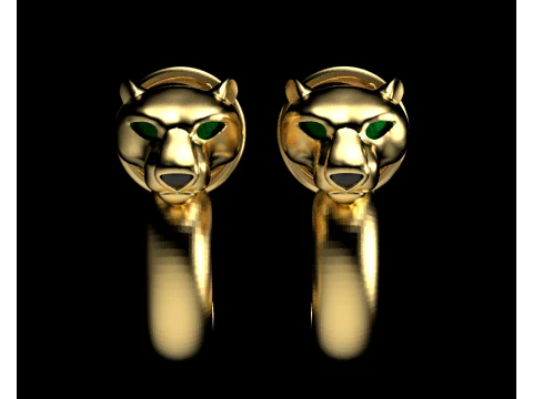 Earrings panther 3D Print Model