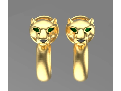 Earrings panther 3D Print Model