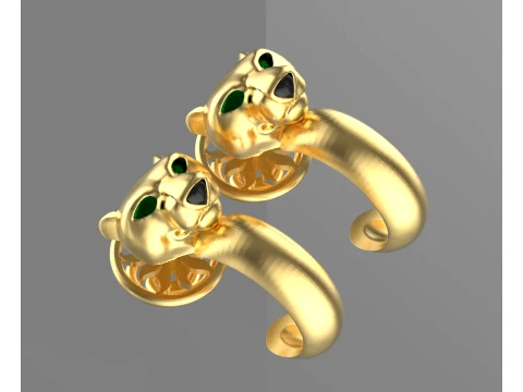 Earrings panther 3D Print Model