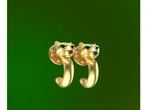 Earrings panther 3D Print Model