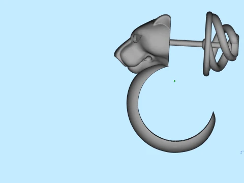 Earrings panther 3D Print Model