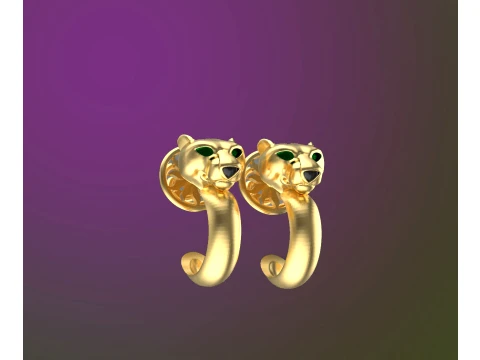 Earrings panther 3D Print Model