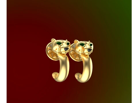 Earrings panther 3D Print Model