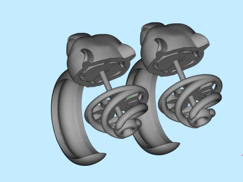 Earrings panther 3D Print Model