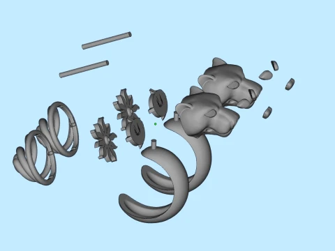 Earrings panther 3D Print Model