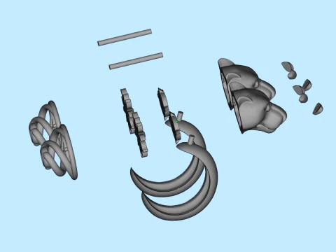 Earrings panther 3D Print Model