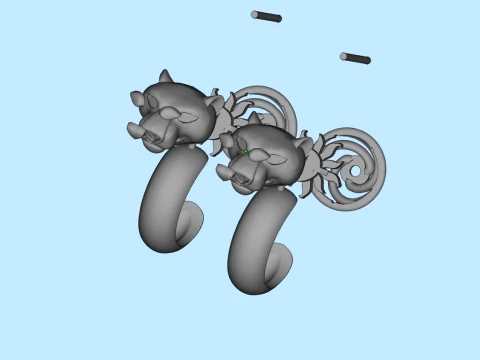 Earrings panther 3D Print Model