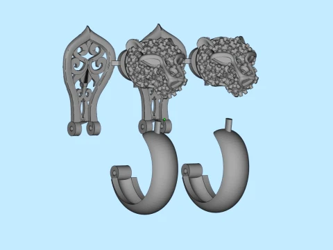 Earrings panther 3D Print Model