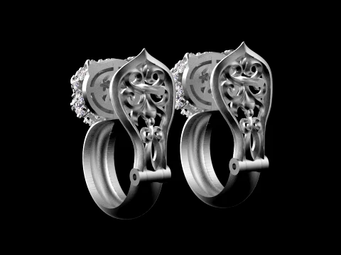 Earrings panther 3D Print Model