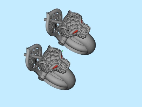 Earrings panther 3D Print Model