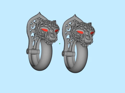 Earrings panther 3D Print Model