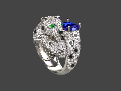 Ring Panther 3D Print Model