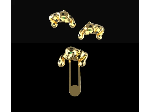 Cufflinks panther 3D Print Model