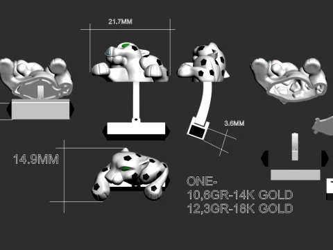 Cufflinks panther 3D Print Model