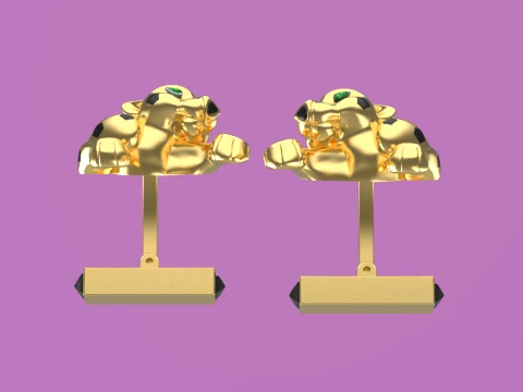 Cufflinks panther 3D Print Model