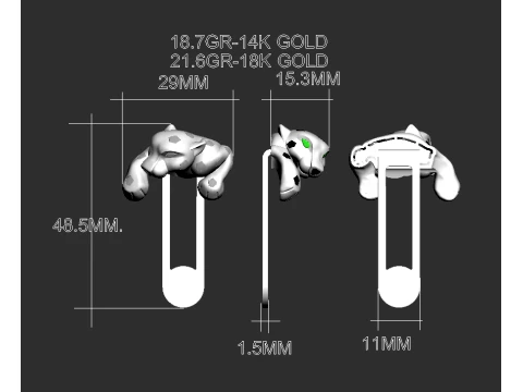 Cufflinks panther 3D Print Model