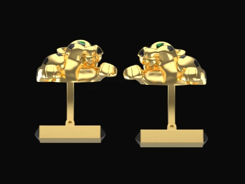 Cufflinks panther 3D Print Model