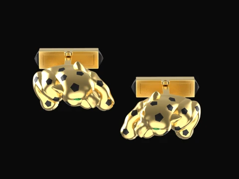 Cufflinks panther 3D Print Model