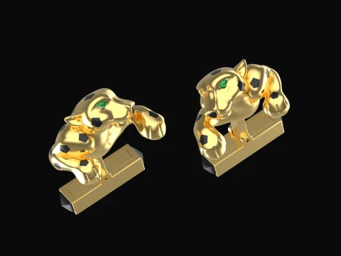 Cufflinks panther 3D Print Model