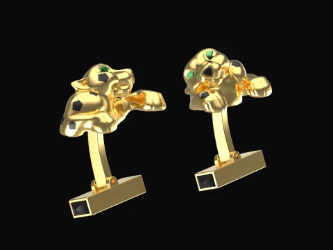 Cufflinks panther 3D Print Model