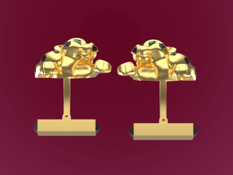 Cufflinks panther 3D Print Model