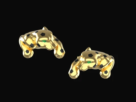 Cufflinks panther 3D Print Model